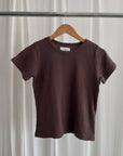 T-Shirt Pointelle Babe Le Bon Shoppe Chocolat - Ex - voto