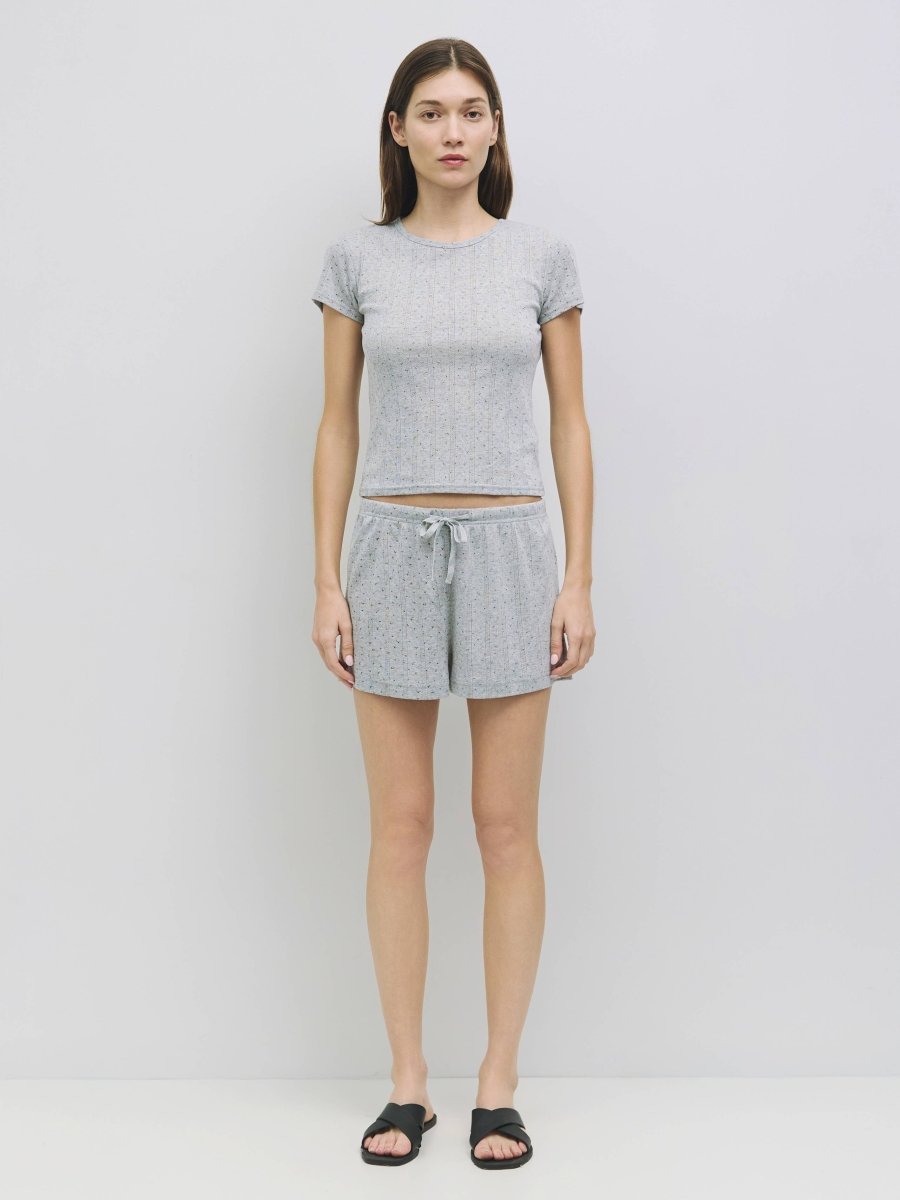 T-Shirt Pointelle Cherie Gris All Row - Ex - voto