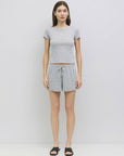 T-Shirt Pointelle Cherie Gris All Row - Ex - voto
