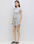 T-Shirt Pointelle Cherie Gris All Row - Ex - voto