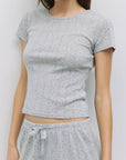 T-Shirt Pointelle Cherie Rose All Row - Ex - voto