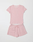 T-Shirt Pointelle Cherie Rose All Row - Ex - voto