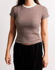 T-Shirt Rayé Yasmine Dégradé Brun Kuwalla - Ex - voto