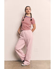 T-Shirt Rayures Roses Col Bleu The Blank Lab - Ex - voto