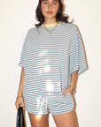 T-Shirt Rayures Sky Blue Bailey Rose - Ex-voto