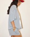 T-Shirt Rayures Sky Blue Bailey Rose - Ex-voto
