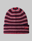 Tuque Fines Rayures Damson Madder Bourgogne et Marine - Ex - voto