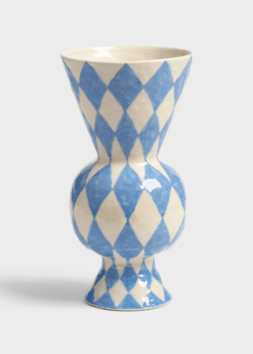 &Klevering タイルフラワーベース　ブルー★★★★★ &Klevering Blue Rhombic Vase – Ex-voto
