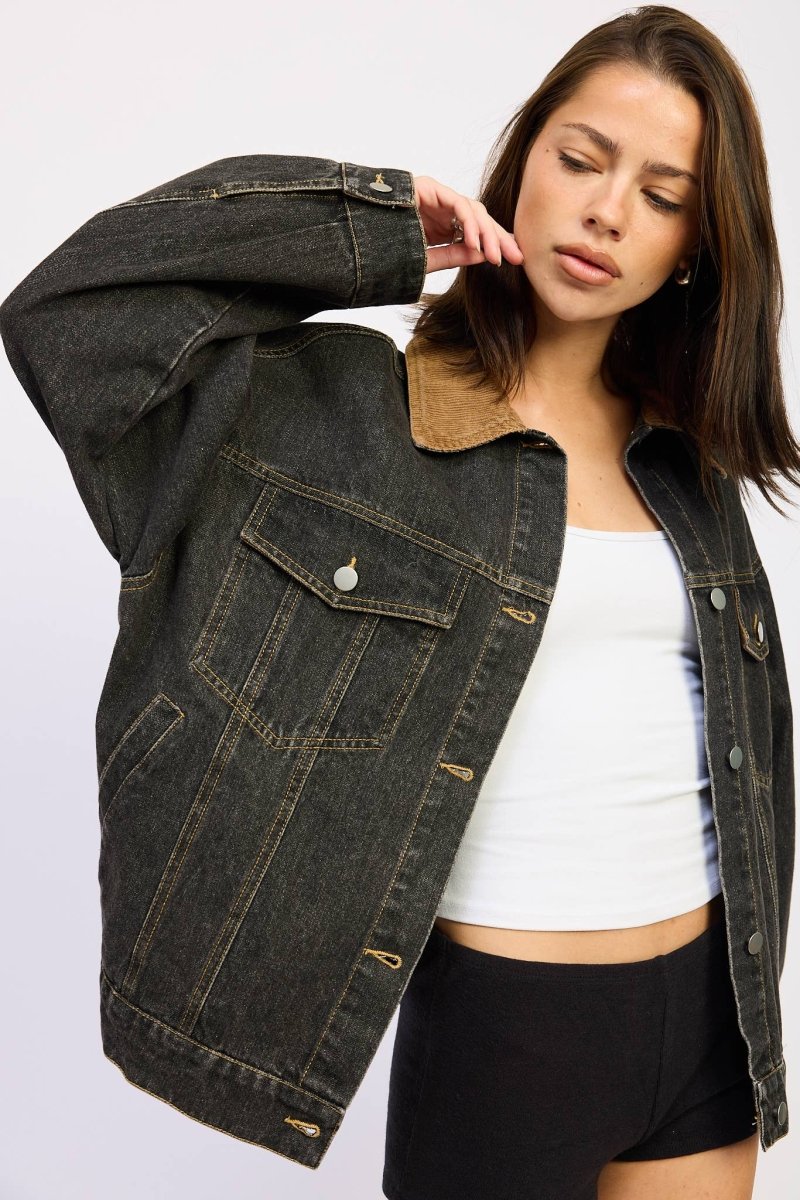 Veste Jeans Col Contrasté EP - Ex - voto
