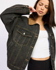 Veste Jeans Col Contrasté EP - Ex - voto