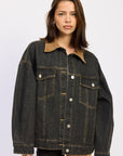 Veste Jeans Col Contrasté EP - Ex - voto