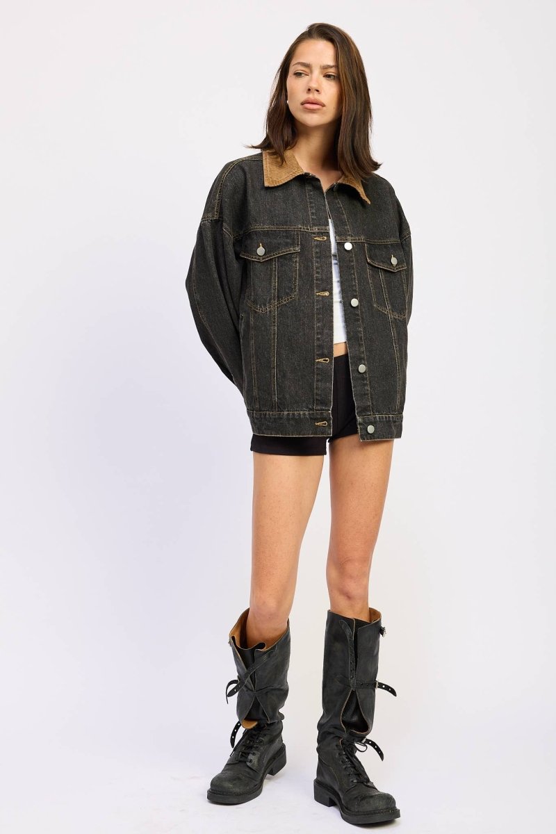 Veste Jeans Col Contrasté EP - Ex - voto