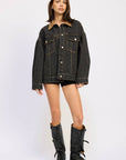 Veste Jeans Col Contrasté EP - Ex - voto