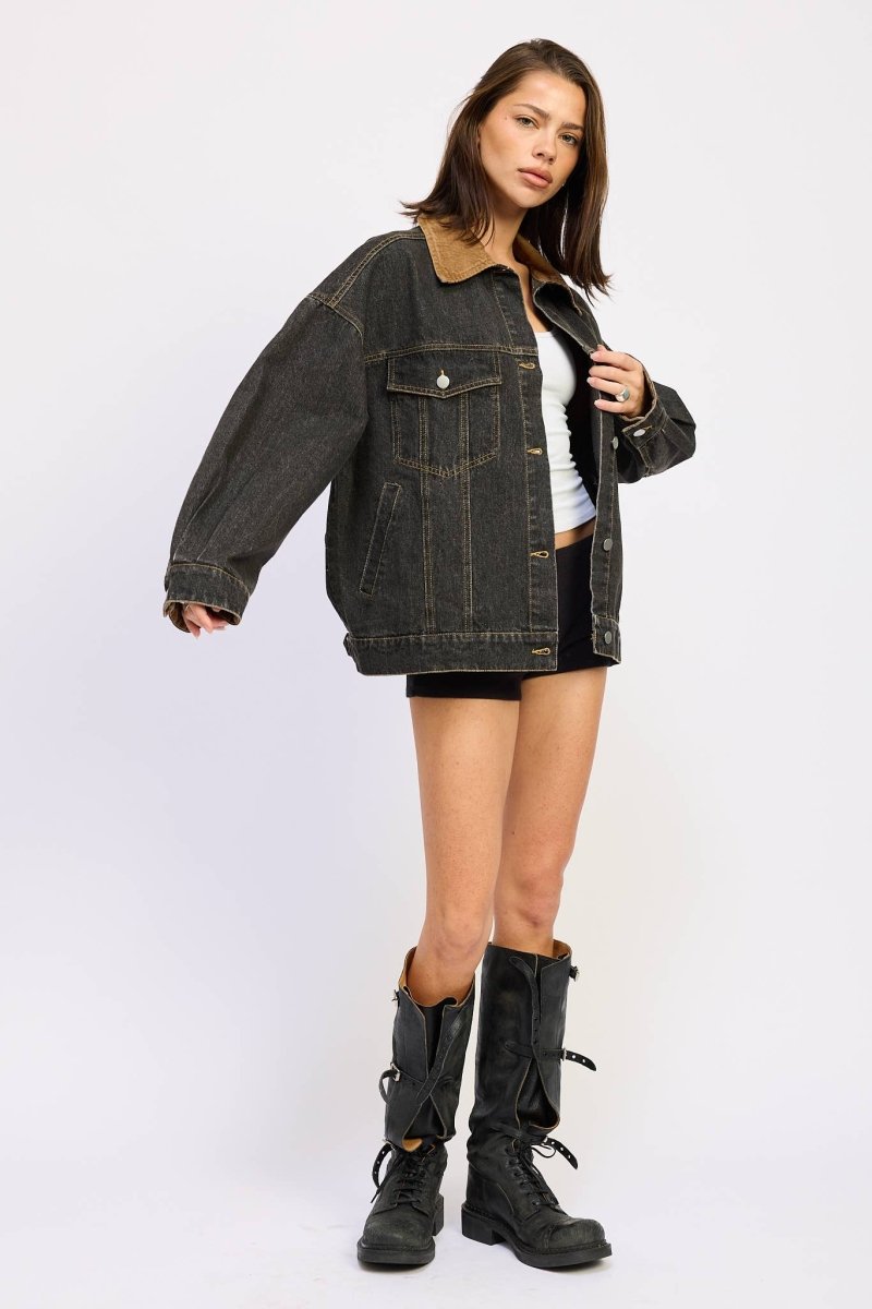 Veste Jeans Col Contrasté EP - Ex - voto