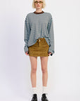 EP Blue and Brown Stripes Top 