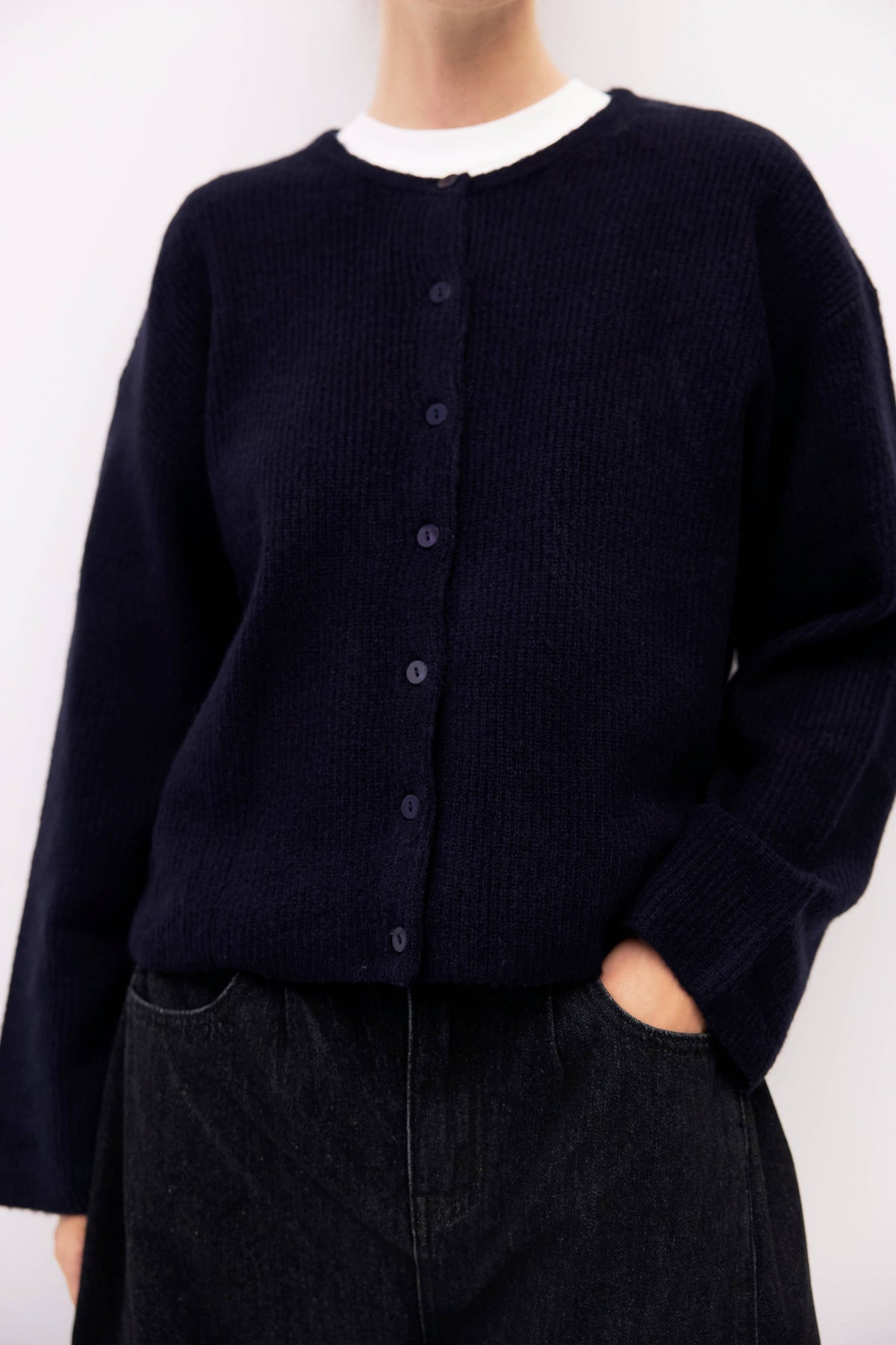 Pro Mod Cardigans Mod Ref Anabel Navy Cardigan – Ex-voto