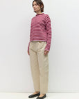 Mod Ref Cecelia Lilac and Burgundy Striped Cardigan