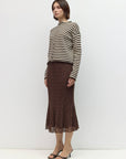 Mod Ref Cecelia Brown and Cream Striped Cardigan
