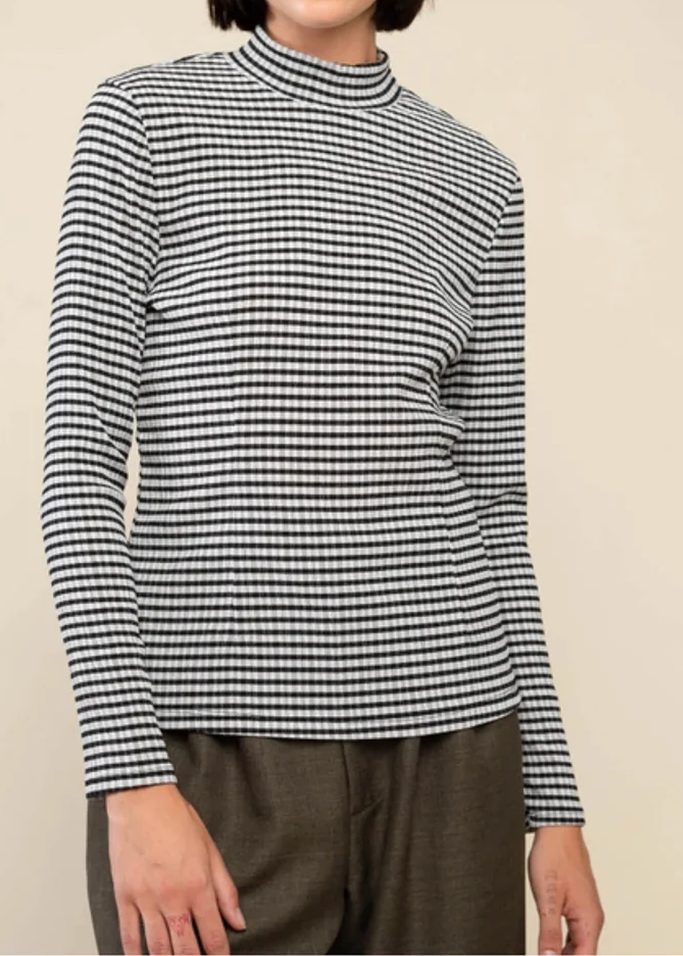 NLT  Black Gingham Constant  Mock Neck Top FINAL SALE