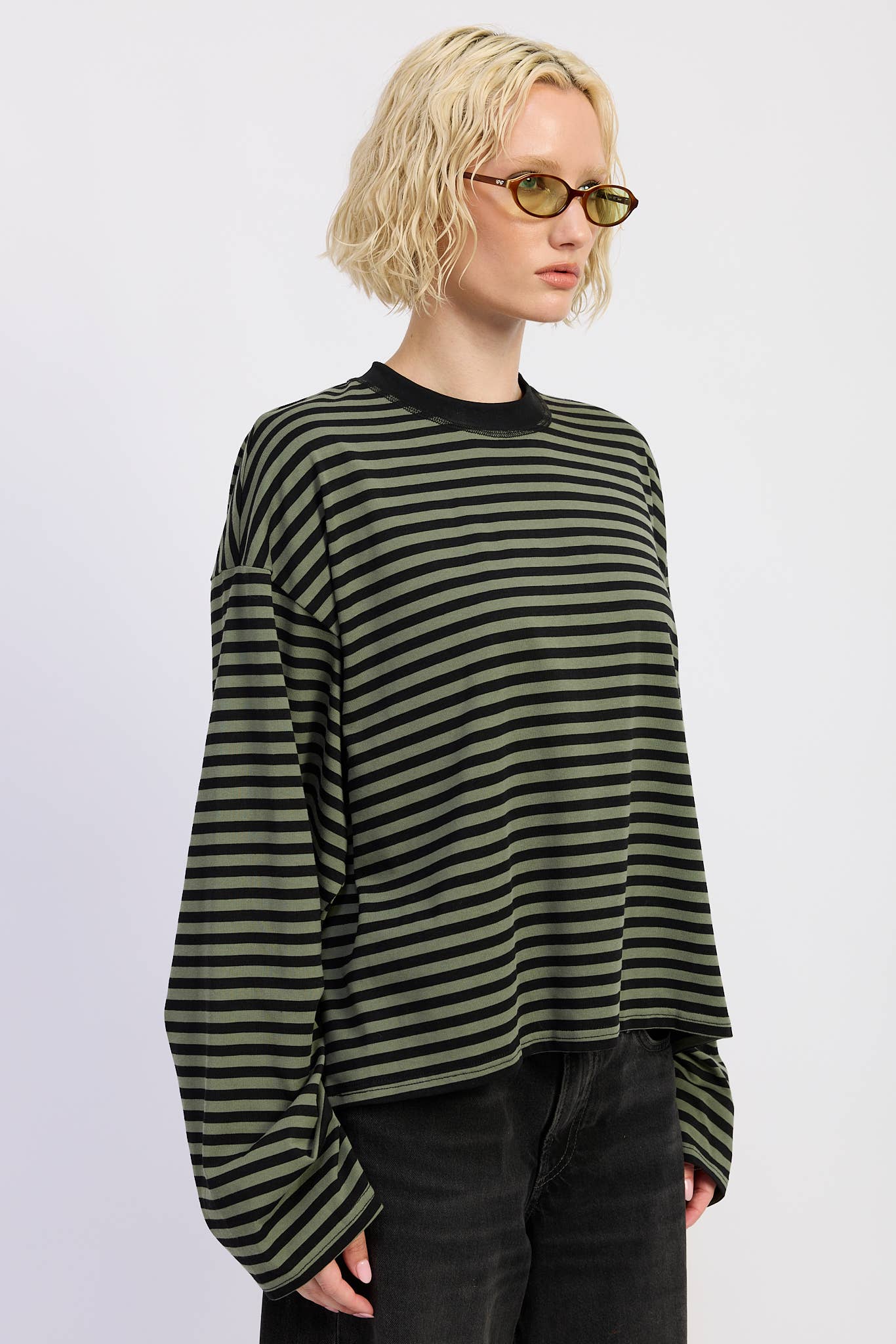 EP Blue and Brown Stripes Top 