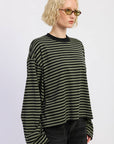 EP Blue and Brown Stripes Top 
