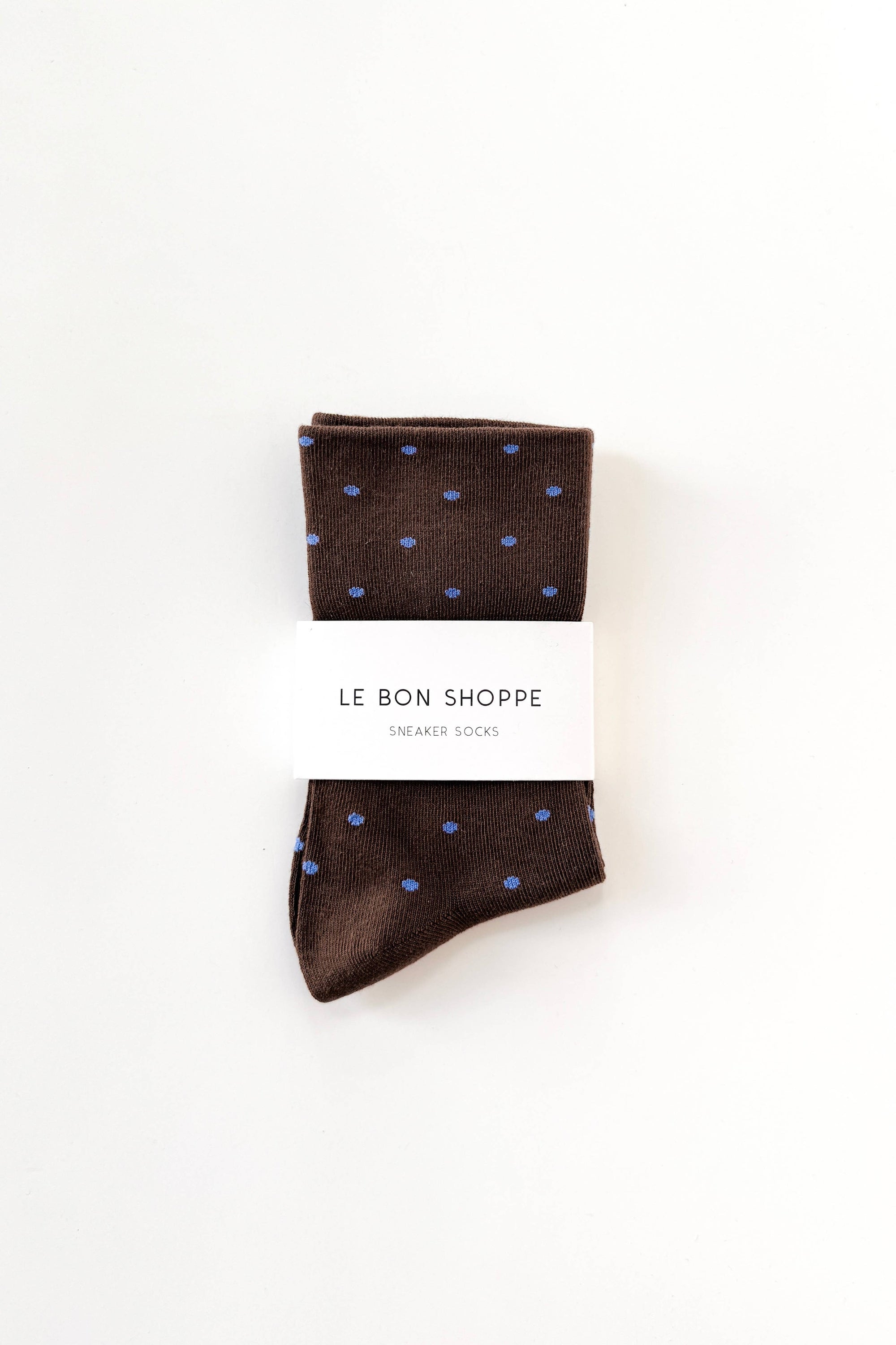 Chaussettes Sneaker Cacao Pois Bleus Le Bon Shoppe
