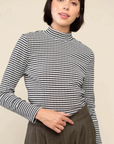 Haut Mock Neck Constant  NLT Gingham Noir SOLDE -Vente Finale