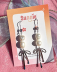 Sunnie Creative Pearls & Bows Earrings (Golden or Silver)