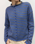 Mod Ref Cecelia Blue and Grey Striped Cardigan