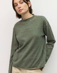 Pull Rayé Cierra Vert et Taupe All Row