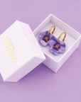 Coucou Suzette Purple Pansies Earrings