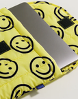 Baggu Happy Yellow Puffy Laptop Sleeve 16"