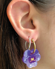 Coucou Suzette Purple Pansies Earrings