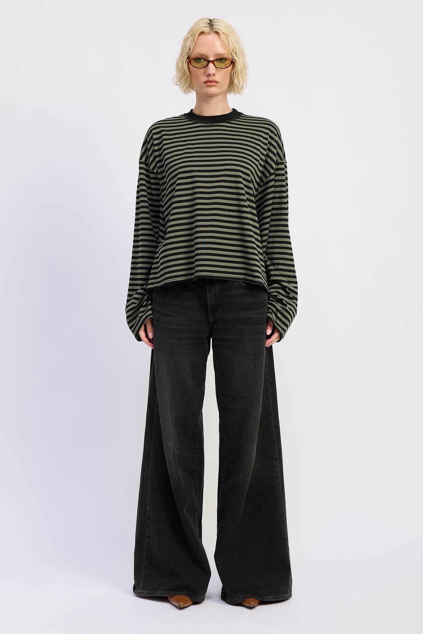 EP Blue and Brown Stripes Top 