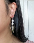 Sunnie Creative Pearls & Bows Earrings (Golden or Silver)