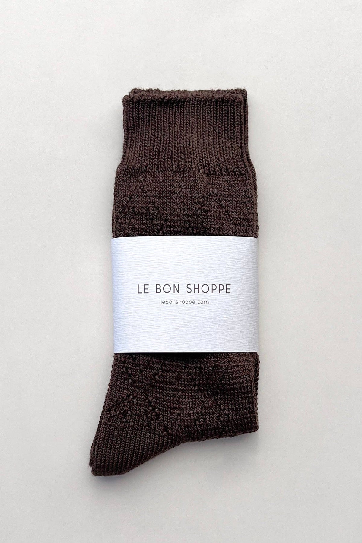 Chaussettes Pointelle Eyelet Brunes Le Bon Shoppe