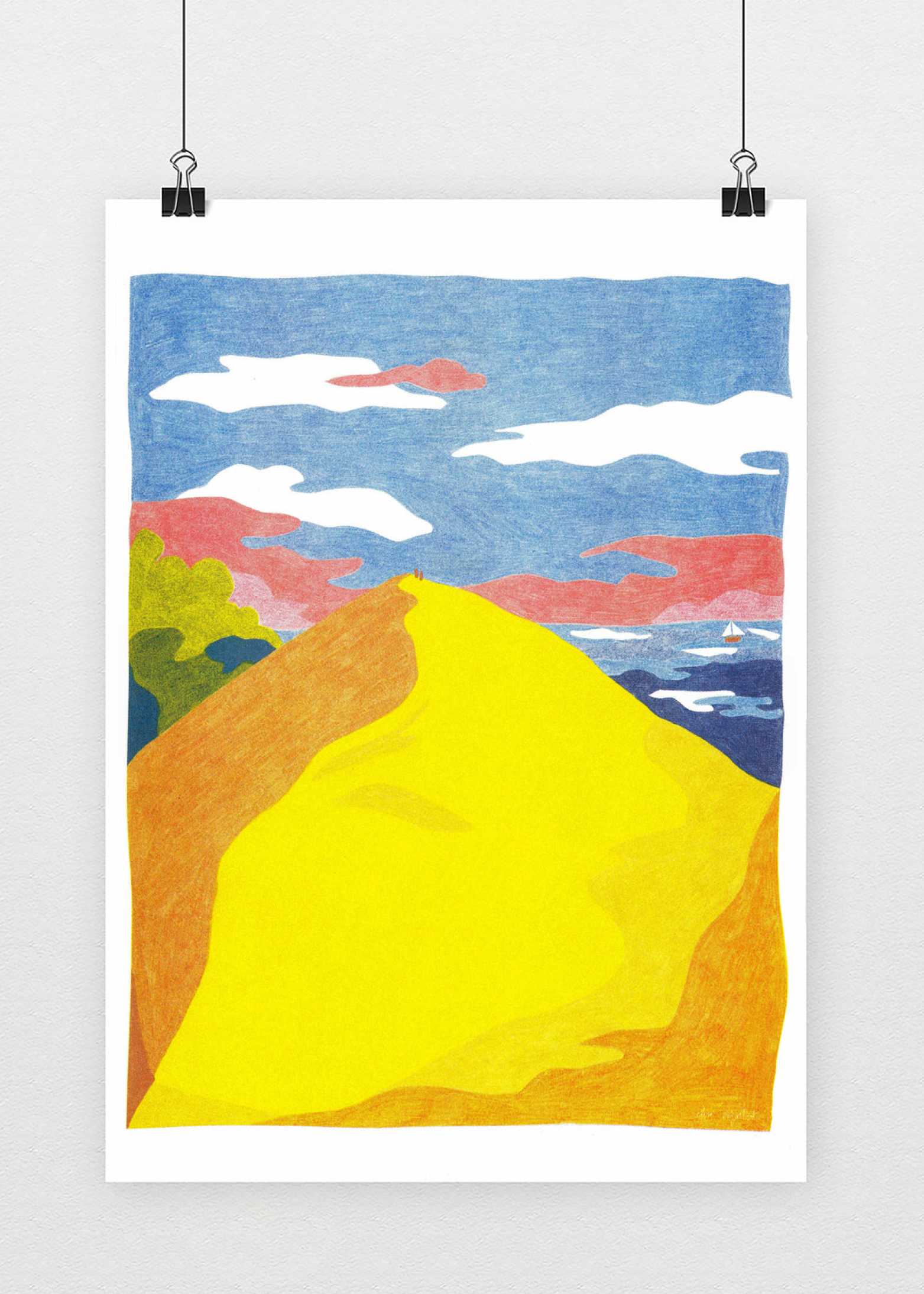 Affiche Dune of Pilat 12 x 17 po Elise Enjalbert Kiblind Atelier