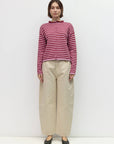 Mod Ref Cecelia Lilac and Burgundy Striped Cardigan