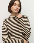 Mod Ref Cecelia Brown and Cream Striped Cardigan