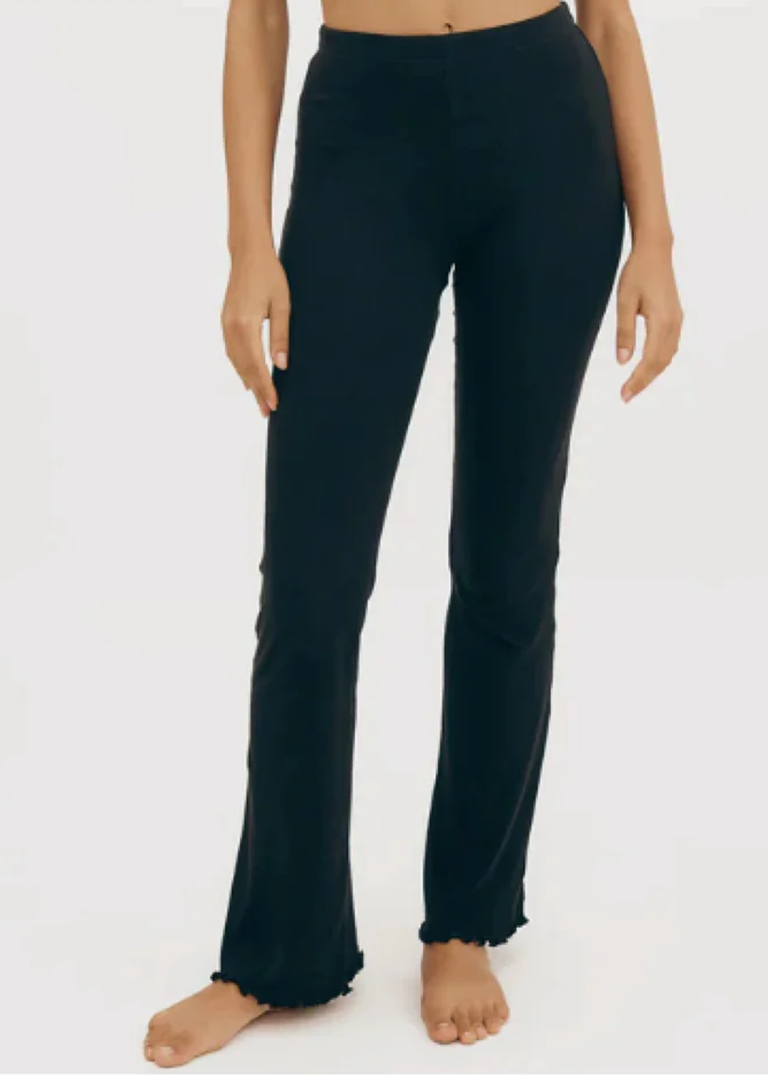 Organic Basics Black Core Rib Flare Leggings FINAL SALE