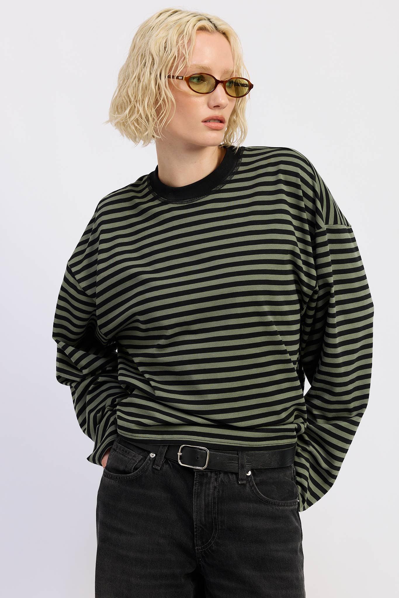 EP Blue and Brown Stripes Top 