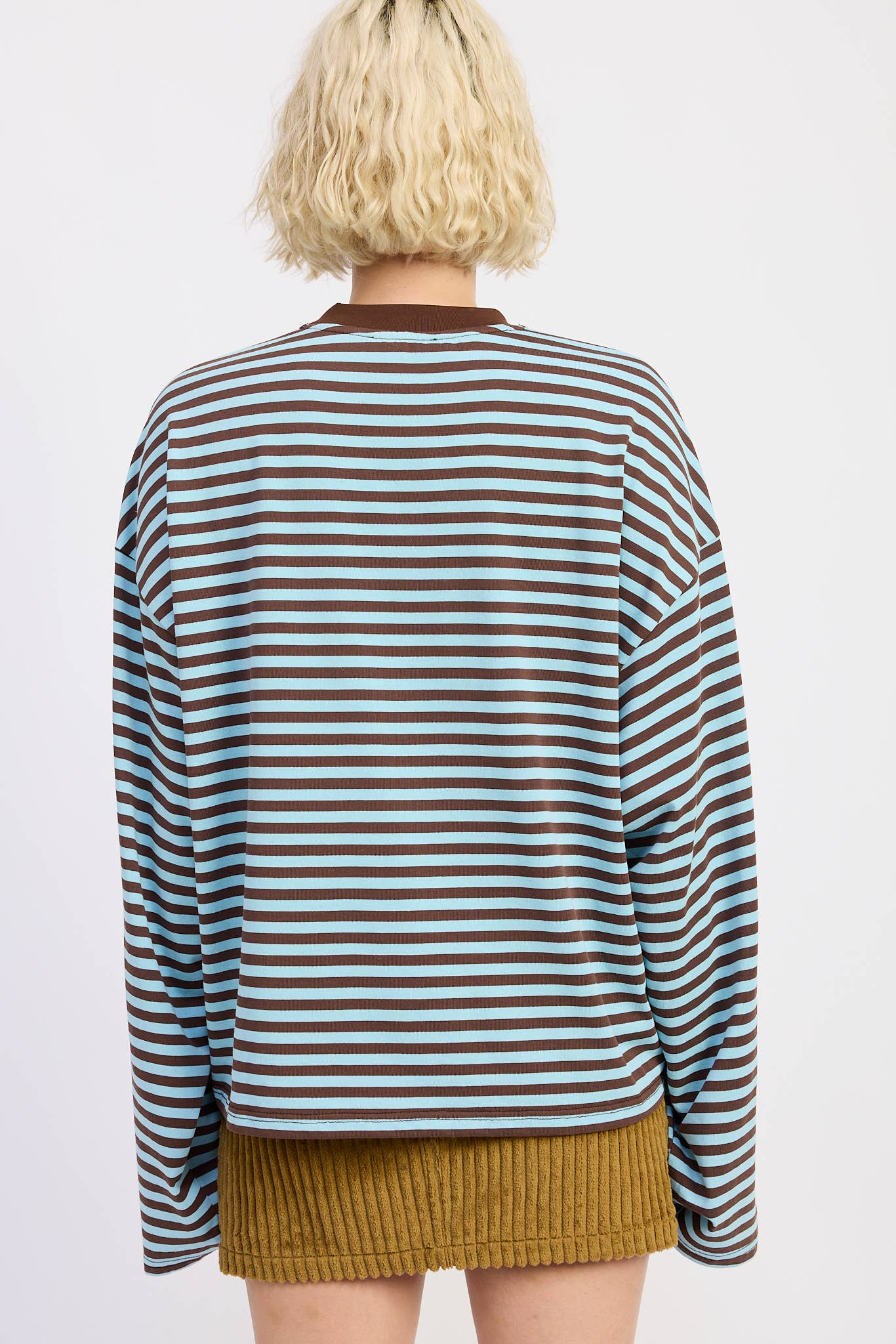 EP Blue and Brown Stripes Top 