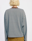 EP Blue and Brown Stripes Top 