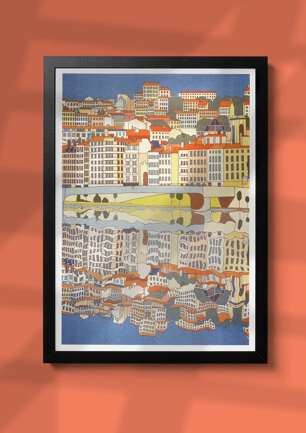 Affiche Lyon, Croix Rousse 12 x 17po Emma Roulette Kiblind Atelier