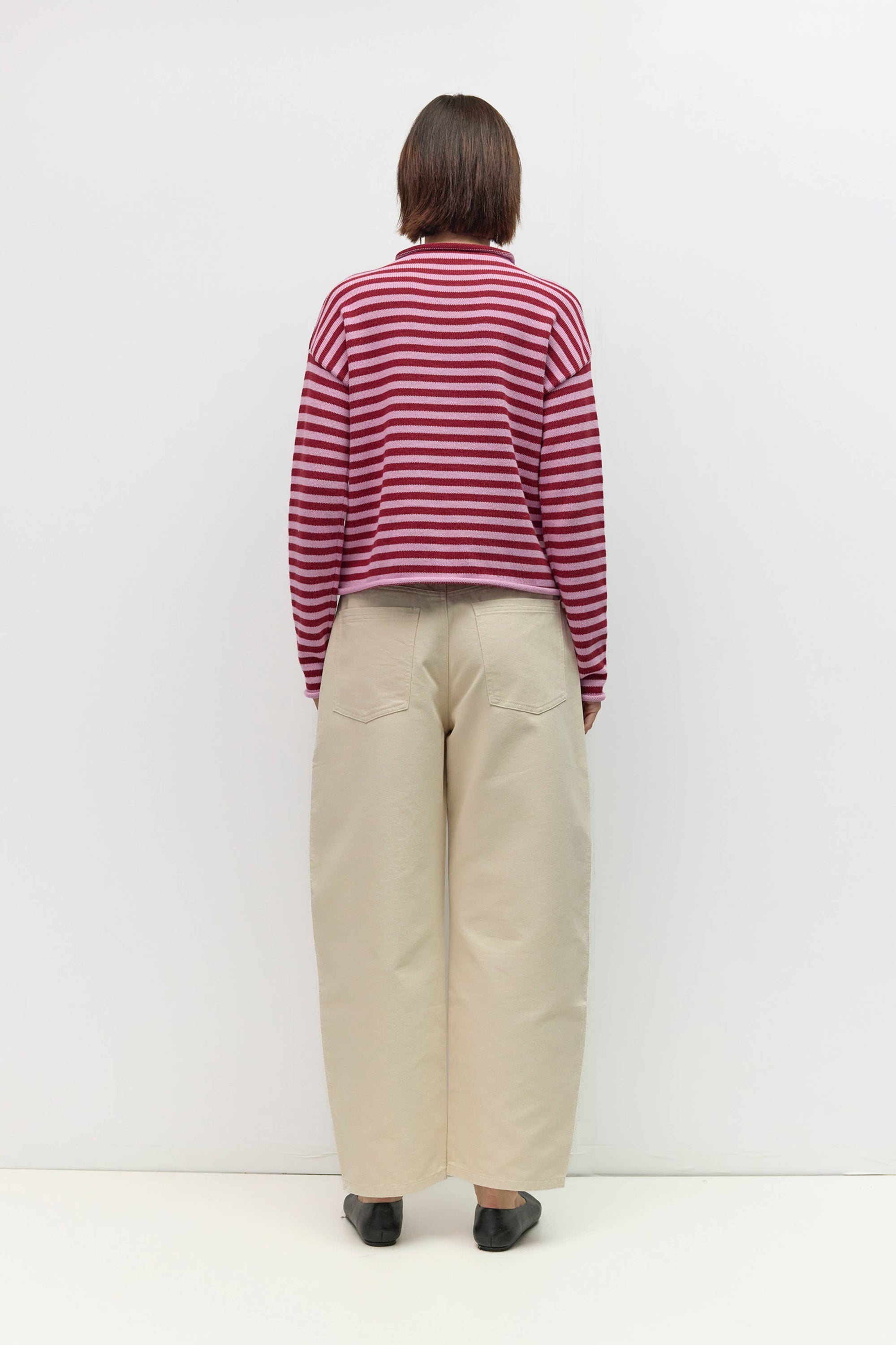 Mod Ref Cecelia Lilac and Burgundy Striped Cardigan