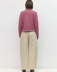 Mod Ref Cecelia Lilac and Burgundy Striped Cardigan