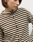 Mod Ref Cecelia Brown and Cream Striped Cardigan