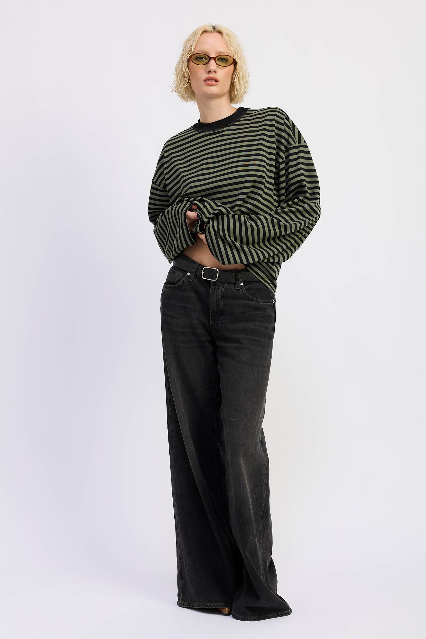 EP Blue and Brown Stripes Top 