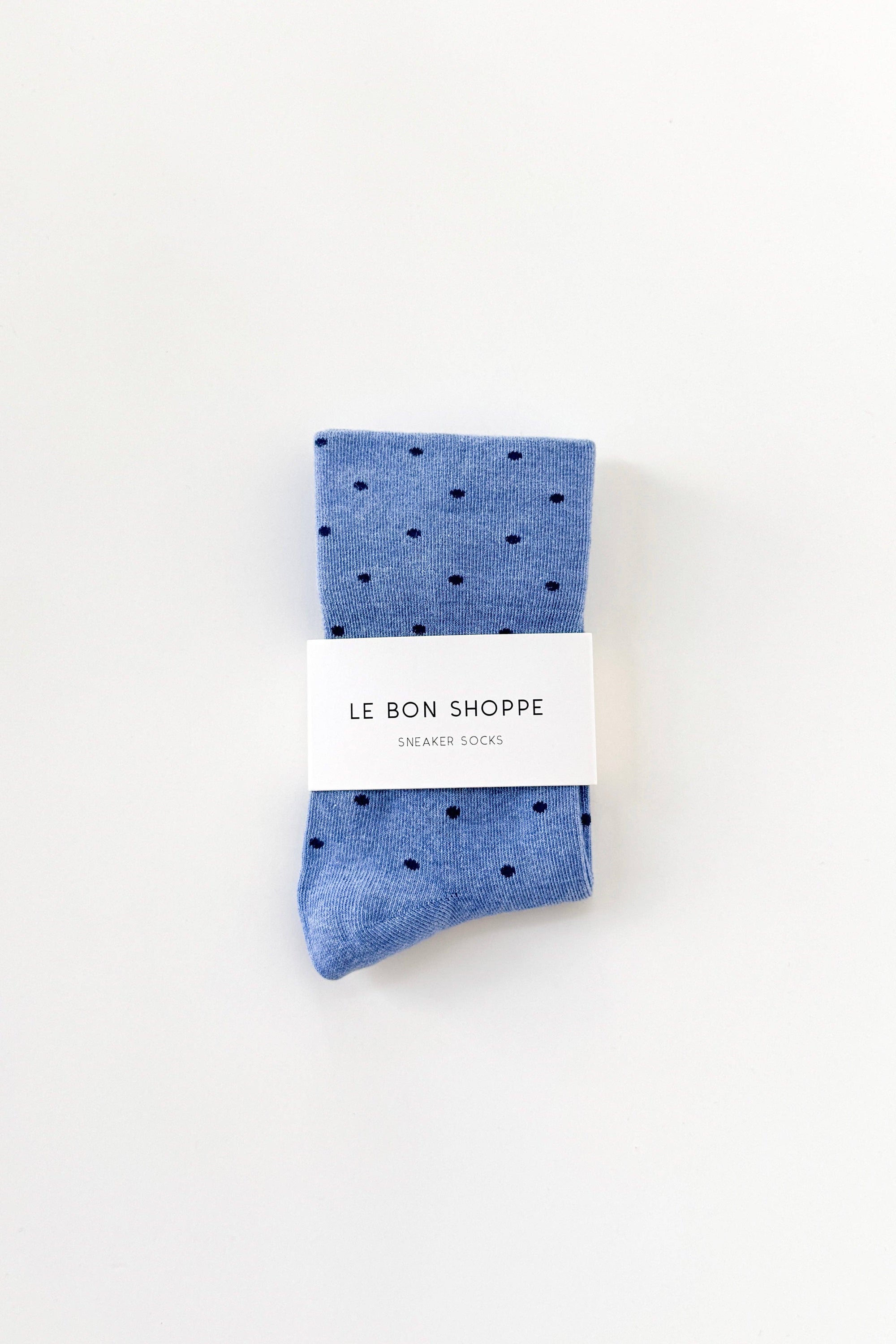 Chaussettes Sneaker Bleues Pois Marines Le Bon Shoppe
