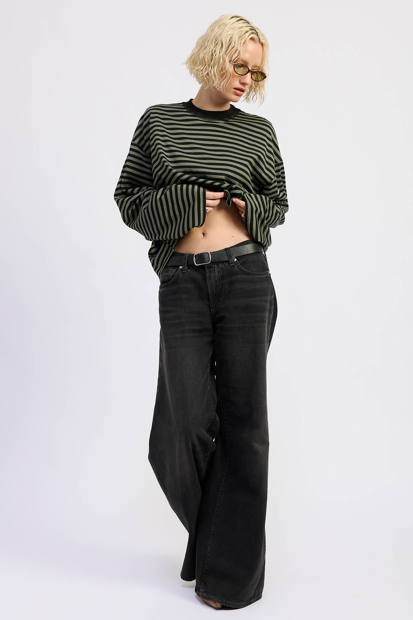 EP Blue and Brown Stripes Top 